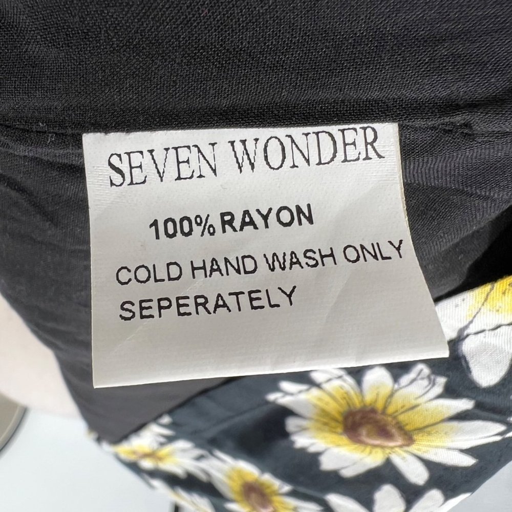 Seven Wonders Daisy Puff Sleeve Off-Shoulder Mini Dress Black White Small NWT - Picture 11 of 12